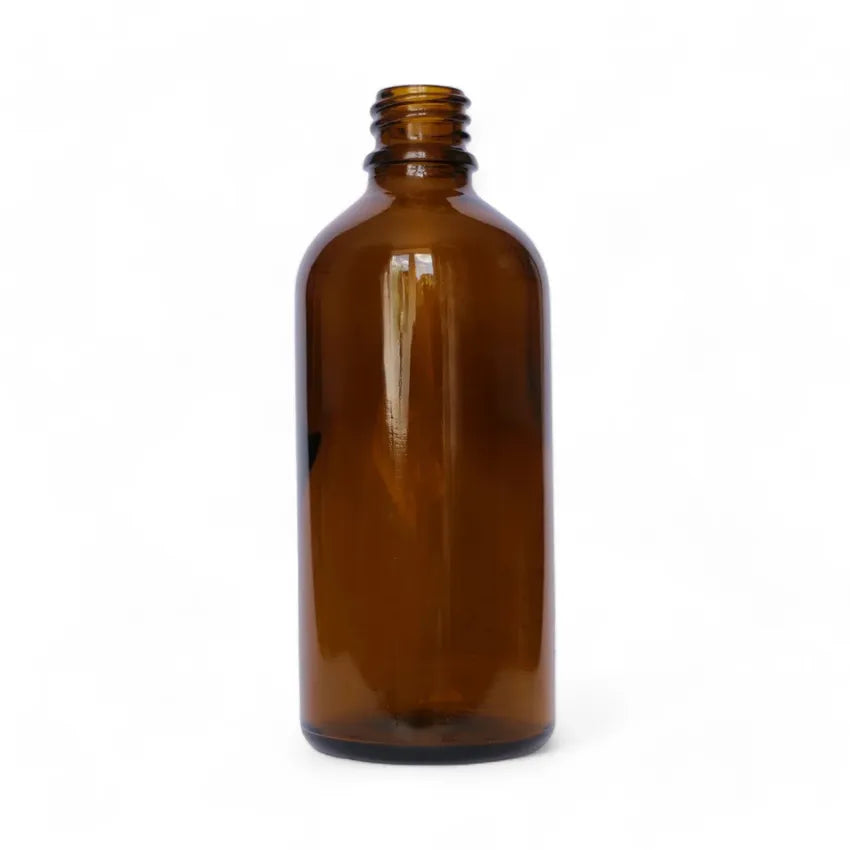 100ml Amber Glass Dropper Bottle & Aluminium Cap Tamper Evident Black