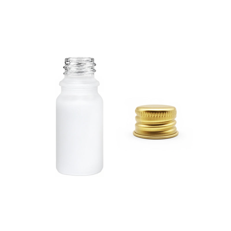 5ml Matte White Glass Dropper Bottle with Gold Aluminium Cap