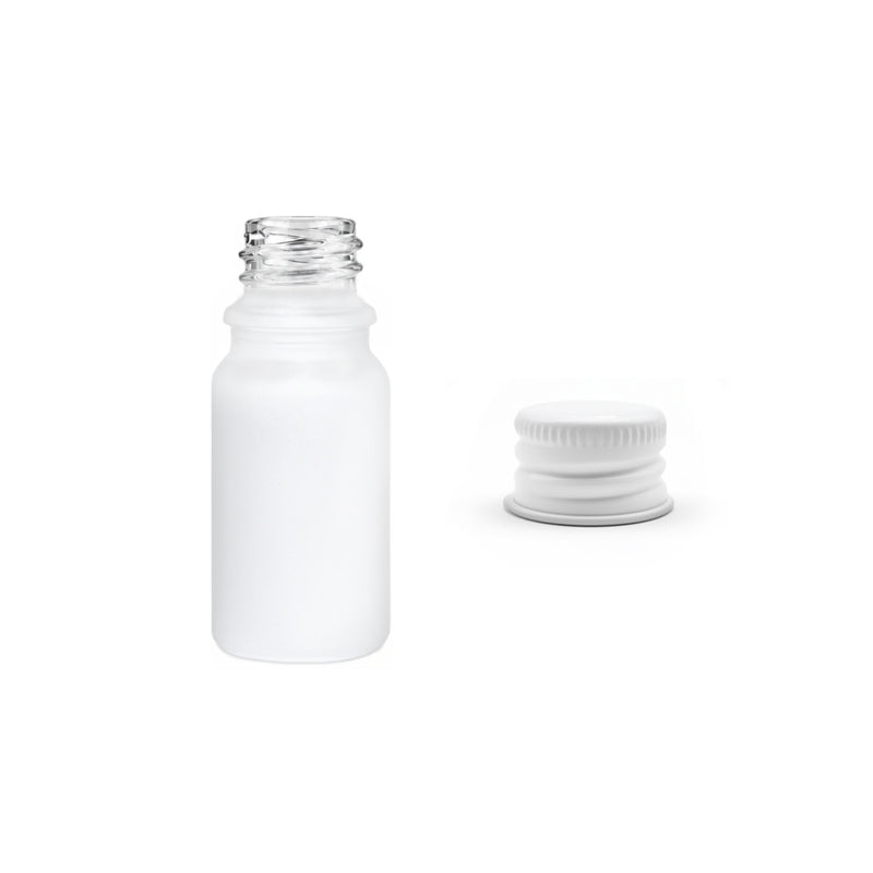 5ml Matte White Glass Dropper Bottle with White Aluminium Cap