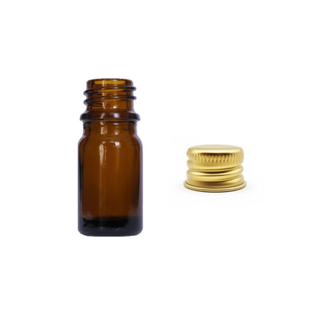 5ml Premium Amber Glass Dropper Bottle with Gold Aluminium Cap