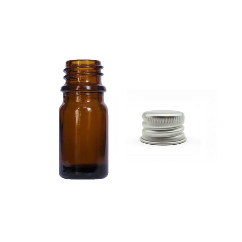 5ml Premium Amber Glass Dropper Bottle with Silver Aluminium Cap