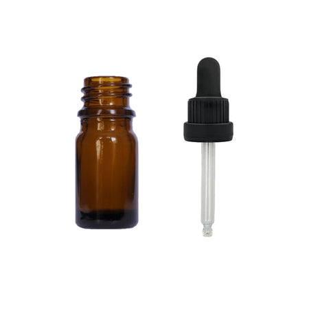 5ml Premium Amber Glass Dropper Bottle with Black Tamper Evident Dropper (Type III)