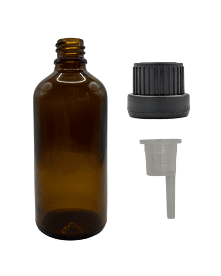 100ml Amber Glass Dropper Bottle & Dripper insert 1.0mm