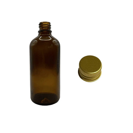 100ml Amber Glass Dropper Bottle & Gold Aluminium Cap