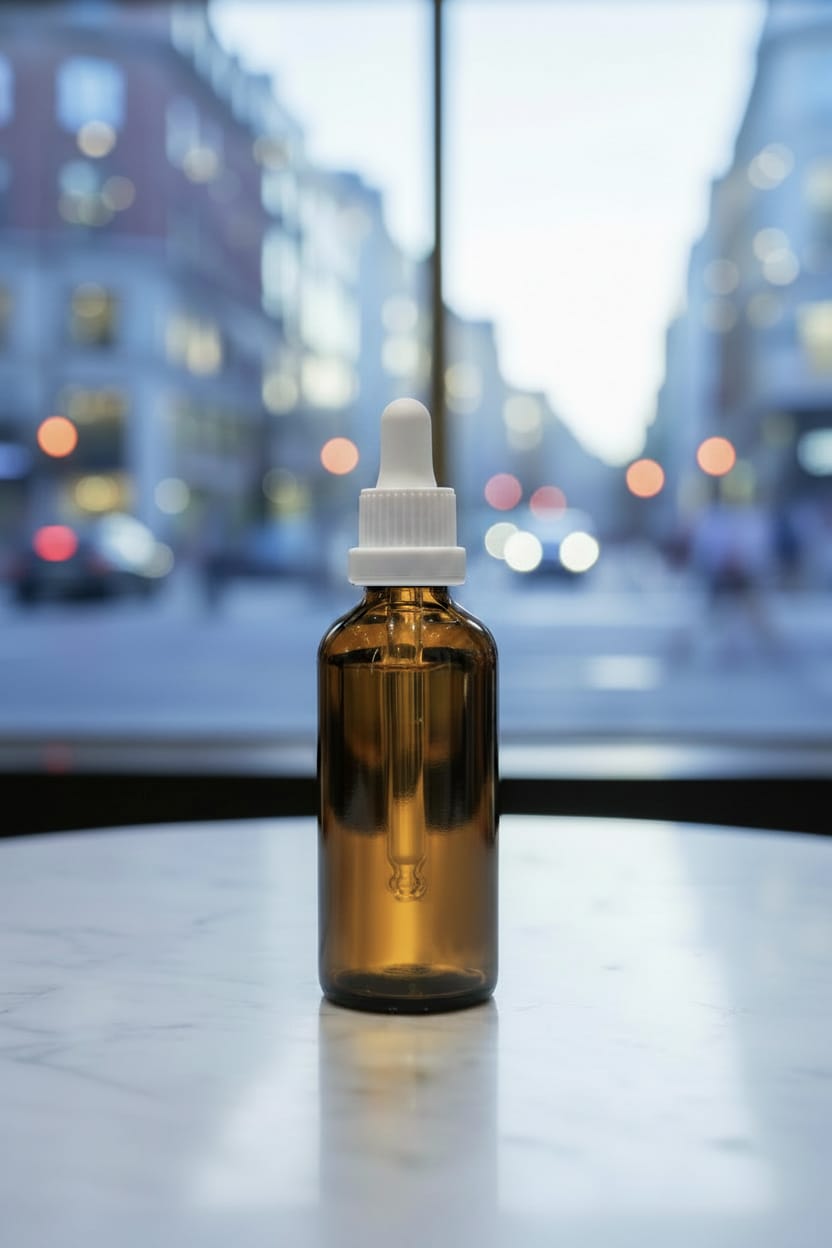 100ml Amber Glass Dropper Bottle with 100ml White TE BEP - Pack of 12