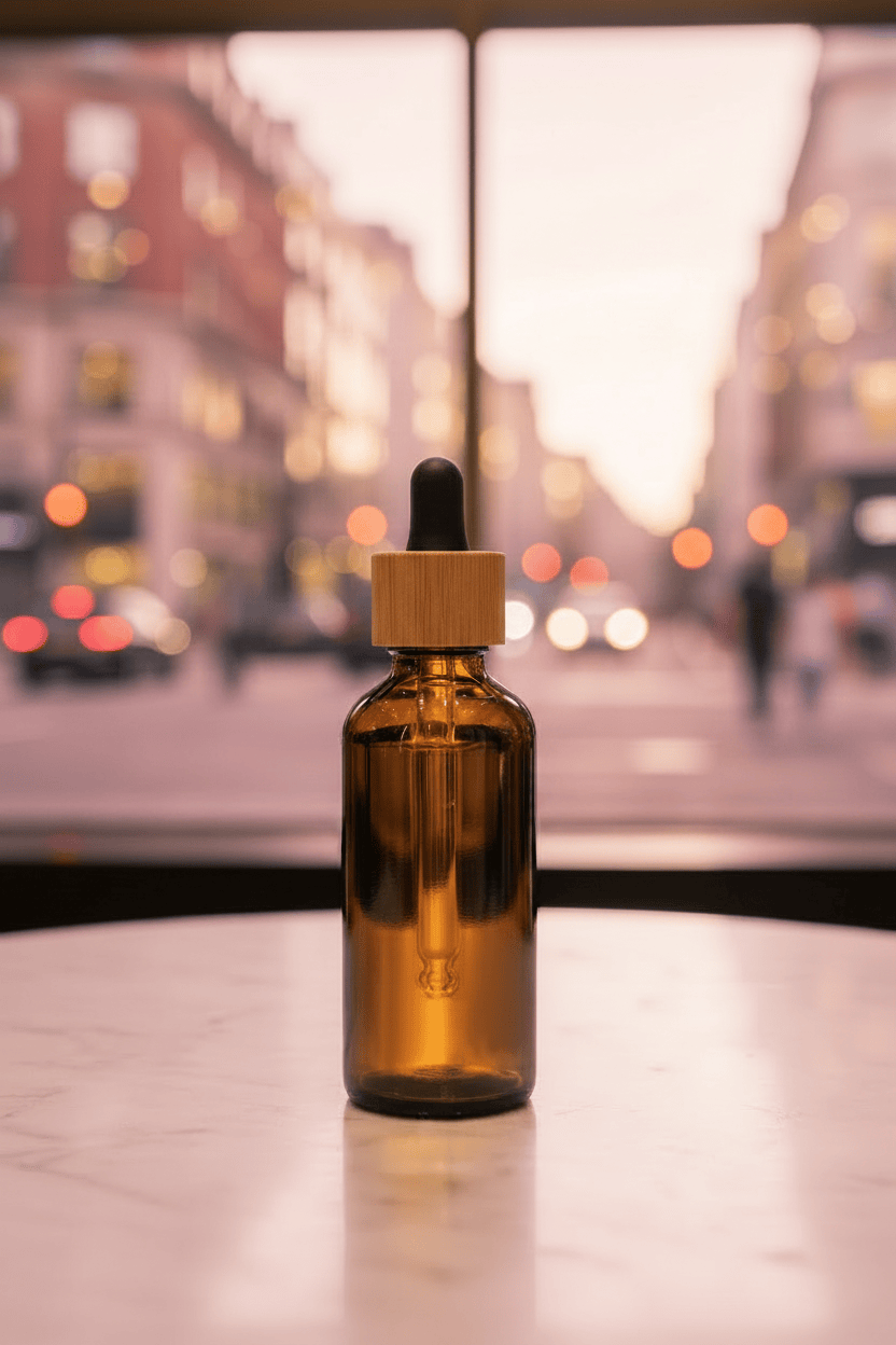 100ml Amber Glass Dropper Bottle with Black Bamboo Dropper