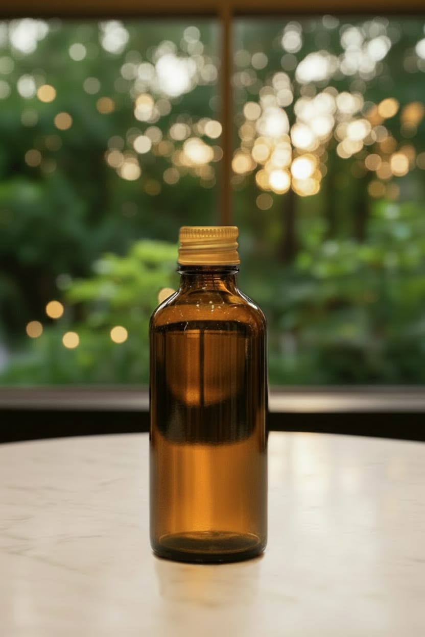 100ml Amber Glass Dropper Bottle with Gold DIN18 Cap - Pack of 12