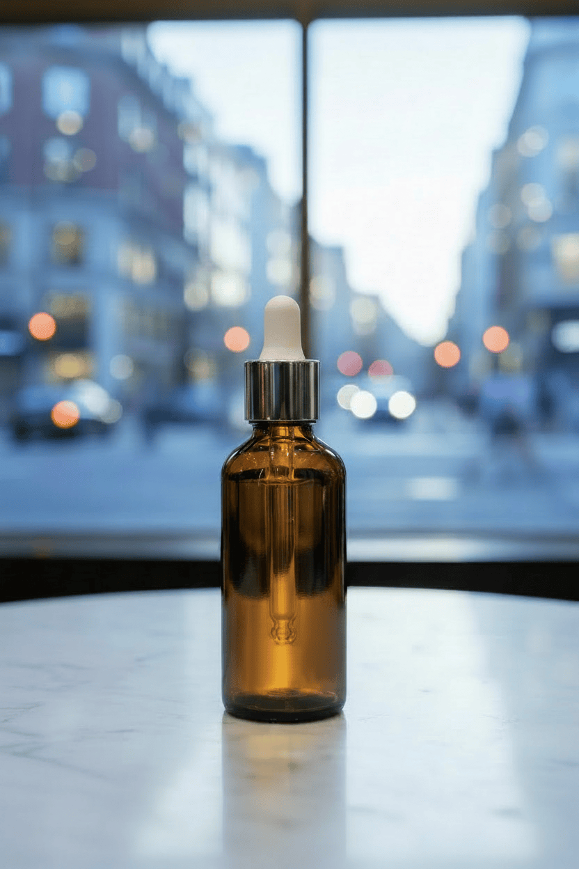 100ml Amber Glass Dropper Bottle With Silver & White Dropper