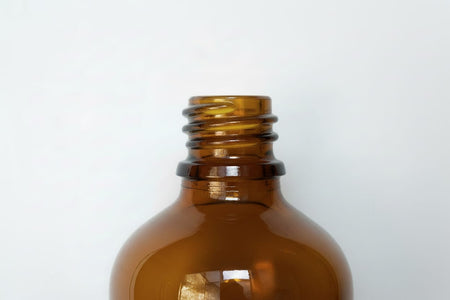 100ml Amber Glass Dropper Bottle With Tamper Evident White Lotion Pump