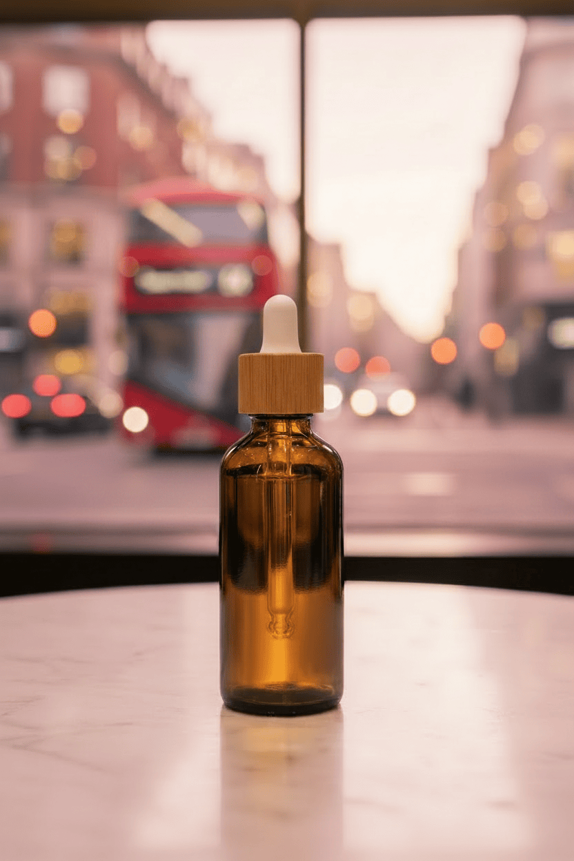 100ml Amber Glass Dropper Bottle With White Bamboo Dropper