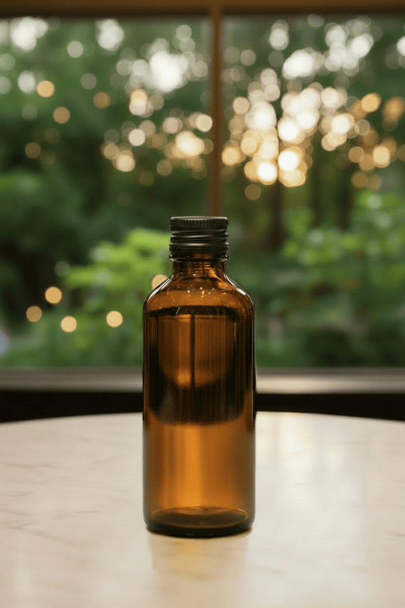 100ml Amber Glass Dropper Bottle With White Bamboo Dropper