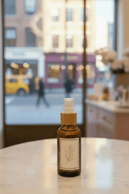 100ml Amber Glass Dropper Bottle With White Bamboo Lotion Pump