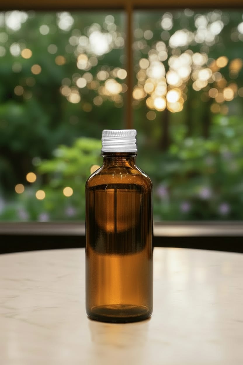 100ml Amber Glass Dropper Bottle with White DIN18 Cap - Pack of 12