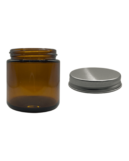100ml Amber Glass Jar With Silver Aluminium Lid