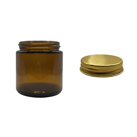 100ml Amber Glass Jar with Gold Aluminium Lid