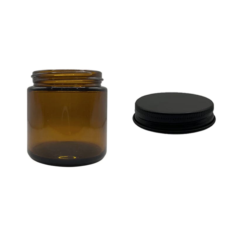 100ml Amber Glass Jar With Matte Black Aluminium Lid