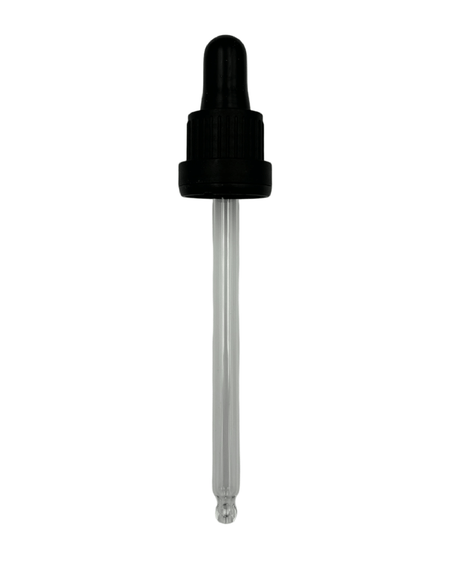 100ml Frosted Clear Glass Dropper Bottle with 100ml Black TE BEP - Pack of 12