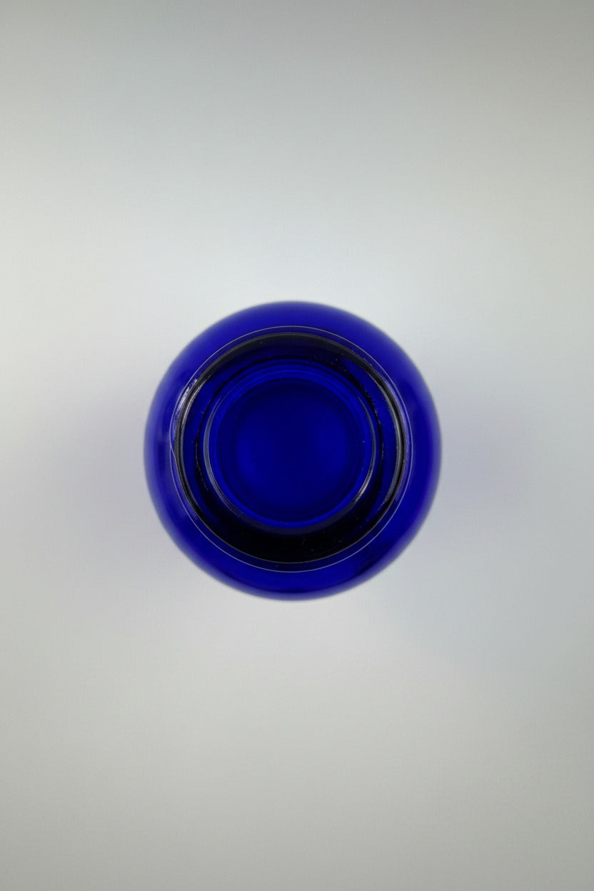100ml Blue Glass Dropper Bottle with White PP Wadded Cap DIN 18mm