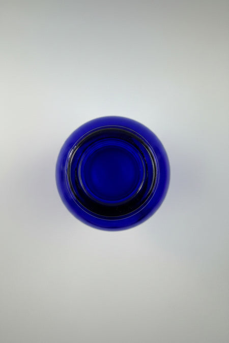 100ml Blue Glass Dropper Bottle with White PP Wadded Cap DIN 18mm