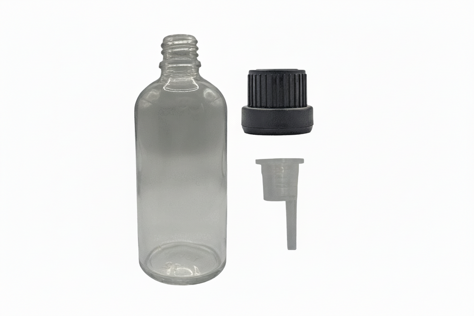 100ml Clear Glass Dropper Bottle & Dripper insert 0.6mm