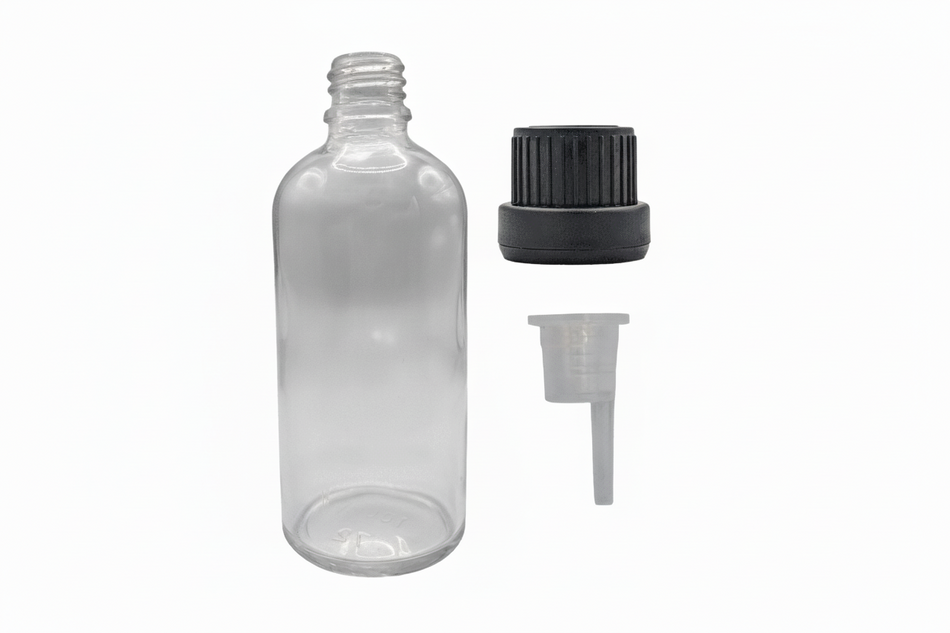 100ml Clear Glass Dropper Bottle & Dripper insert 1.0mm
