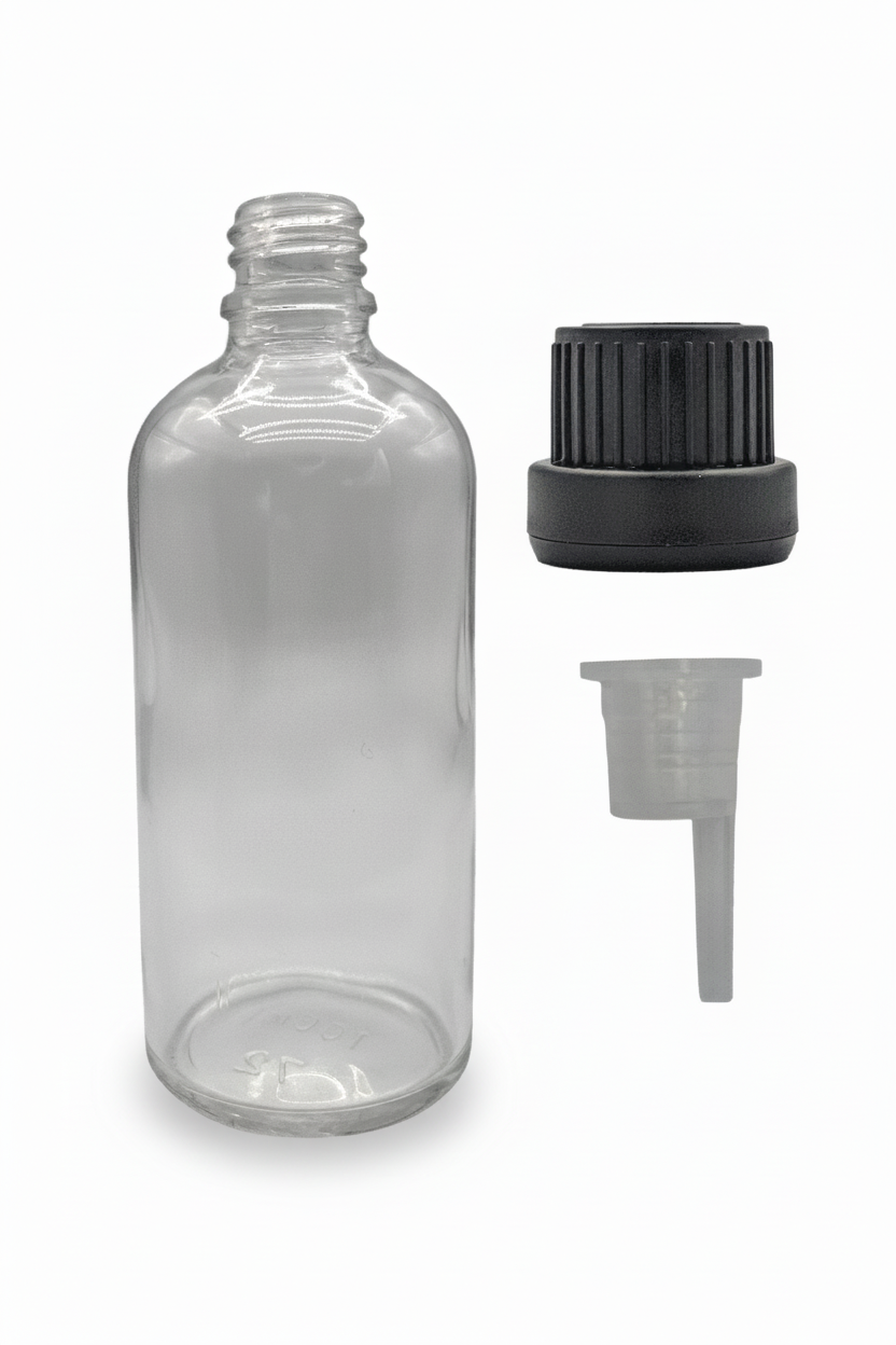 100ml Clear Glass Dropper Bottle & Dripper insert 1.5mm