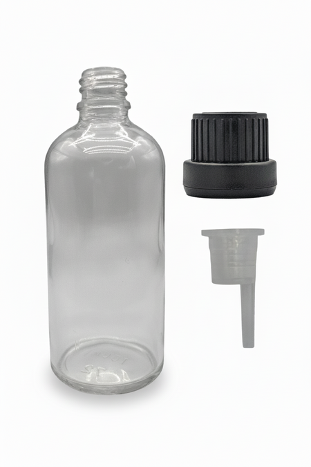 100ml Clear Glass Dropper Bottle & Dripper insert 1.5mm