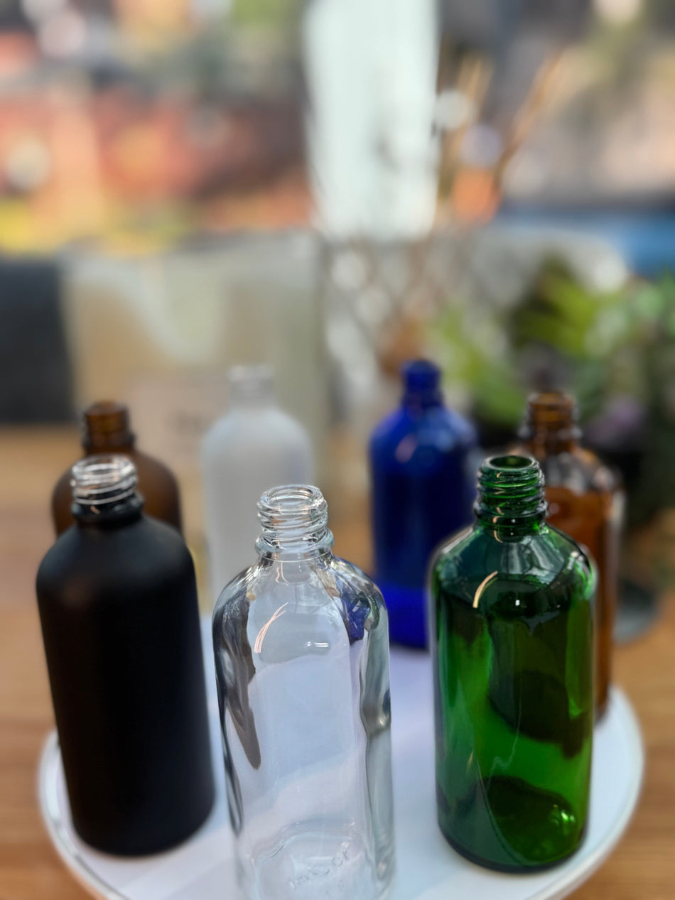 100ml Clear Glass Dropper Bottle with Gold Atomiser with Gold Over Cap