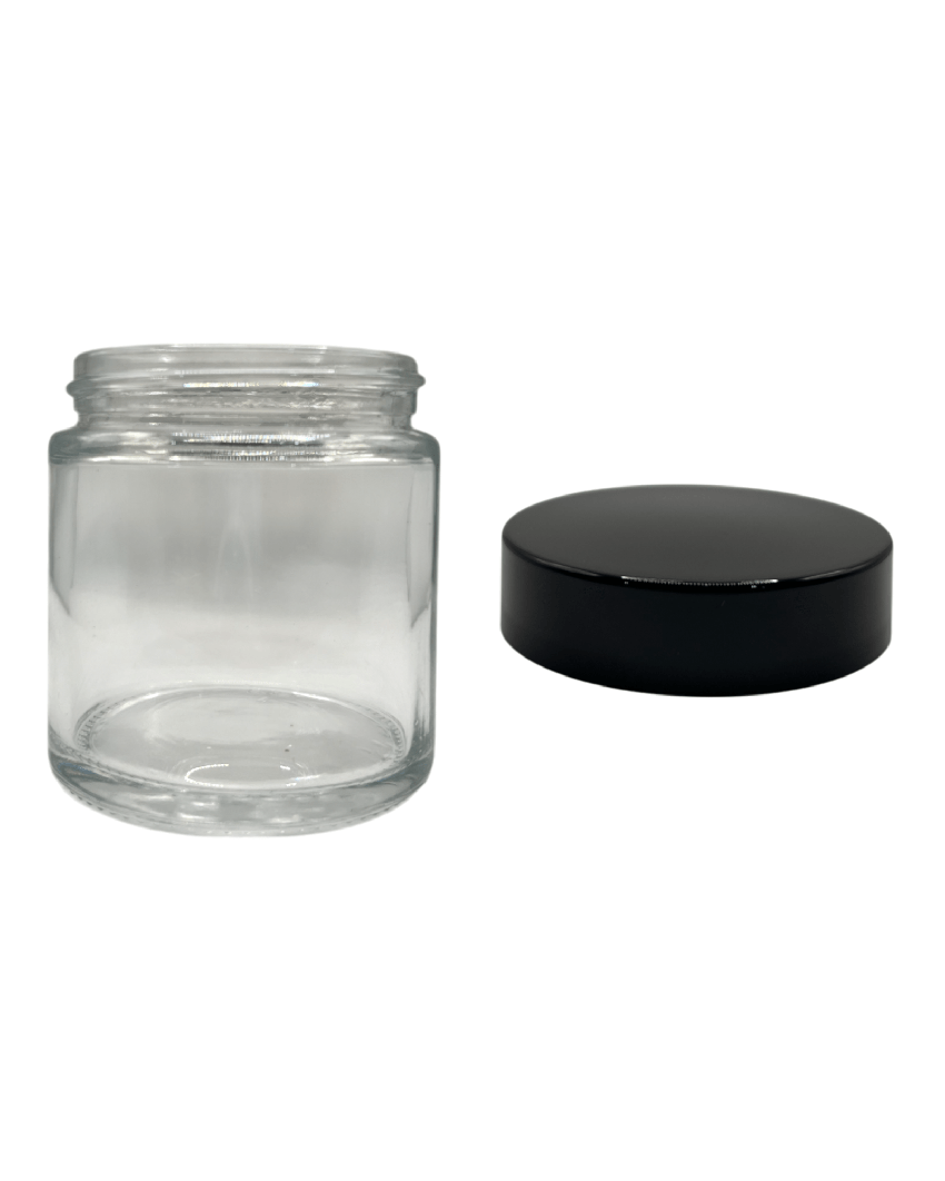 100ml Clear Glass Jar With Black ABS Lid - Pack of 15