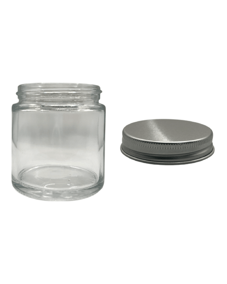 100ml Clear Glass Jar With Silver Aluminium Lid - Pack of 15