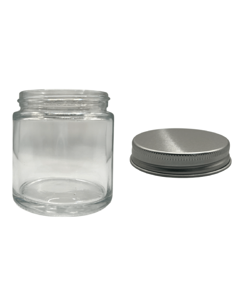 100ml Clear Glass Jar With Silver Aluminium Lid - Pack of 15