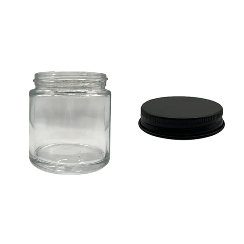100ml Clear Glass Jar With Matte Black Aluminium Lid