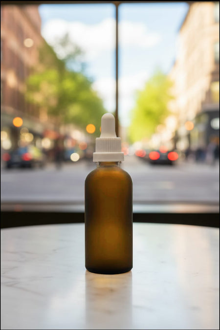 100ml Frosted Amber Bottle with White Tamper Evident Dropper Pipette (Type III)