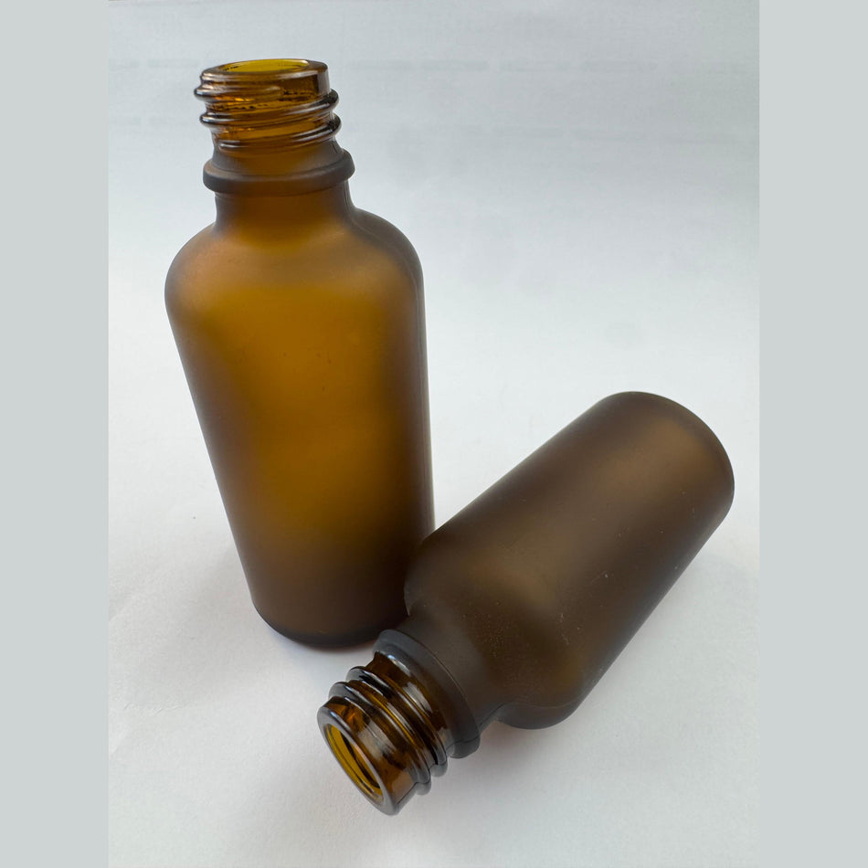 100ml Frosted Amber Glass Dropper Bottle with 1.5ml Dripper Insert and Tamper Evident Black Cap (Type III)