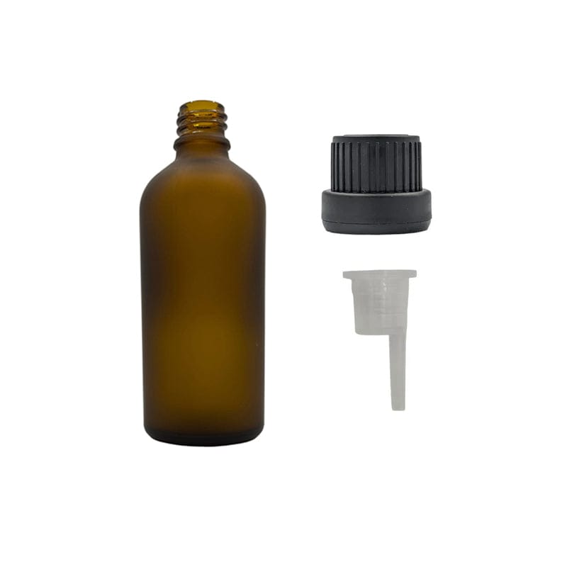 100ml Frosted Amber Glass Dropper Bottle with 1.5ml Dripper insert