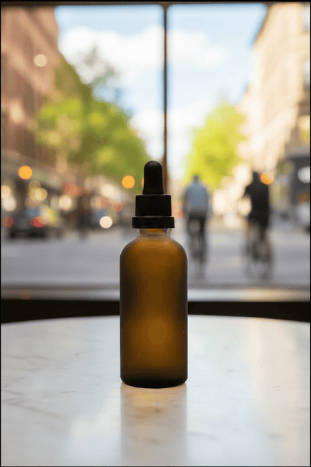 100ml Frosted Amber Glass Dropper Bottle with 100ml Black TE BEP - Pack of 12