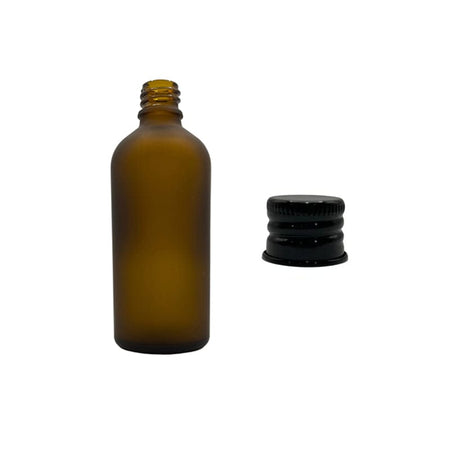 100ml Frosted Amber Glass Dropper bottle with Black Gloss Aluminium Cap