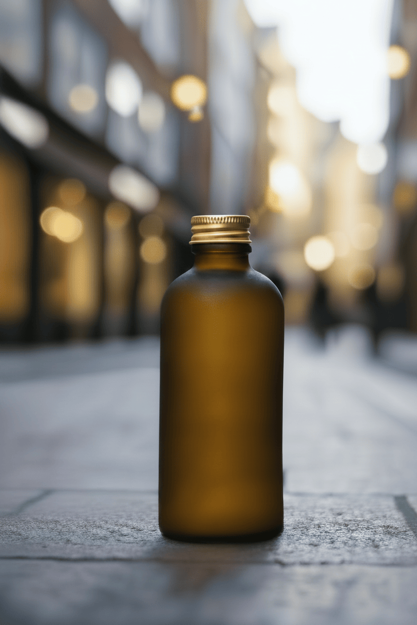 100ml Frosted Amber Glass Dropper Bottle with Gold Aluminium Cap