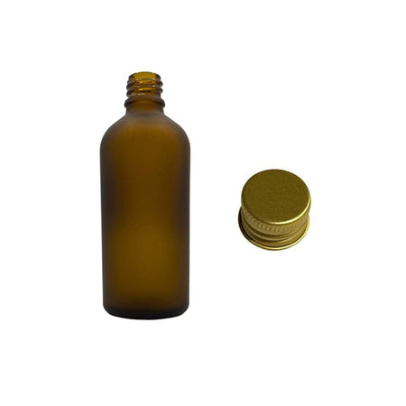 100ml Frosted Amber glass dropper bottle with Gold finish Aluminium cap