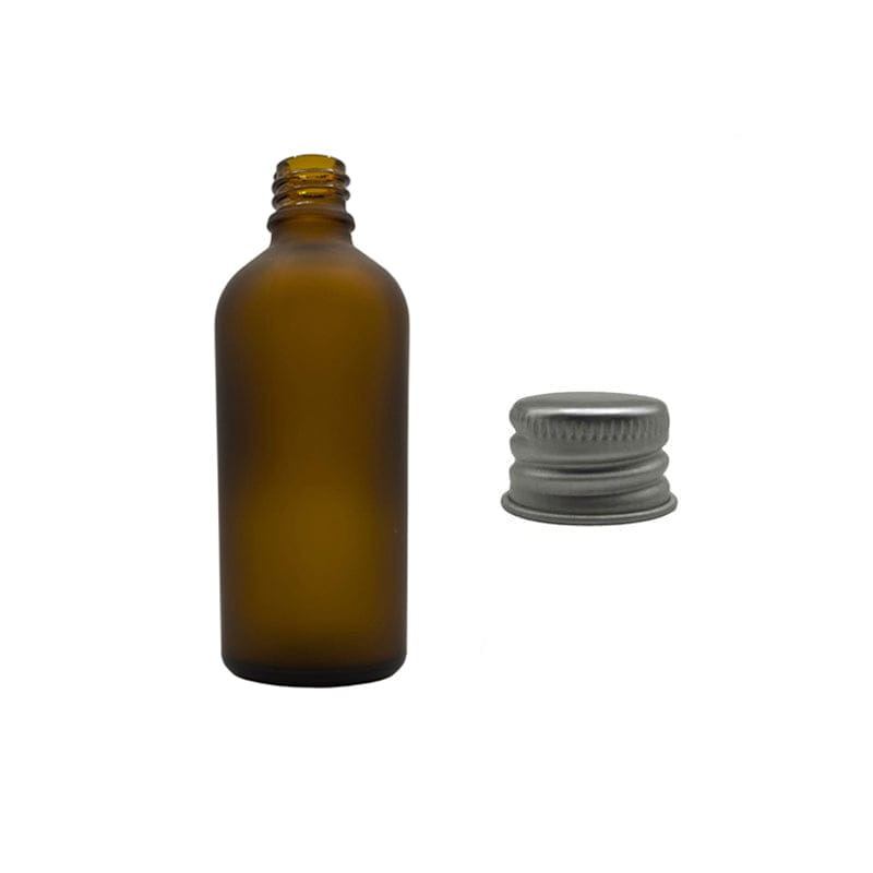 100ml Frosted Amber Glass Dropper Bottle With Silver Aluminium Cap