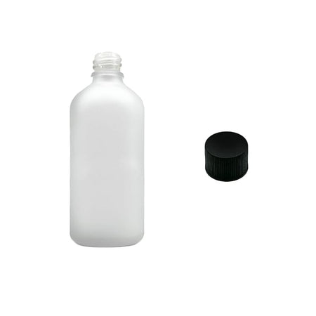 100ml Frosted Clear Glass Dropper Bottle with Black PP Wadded Cap DIN 18mm