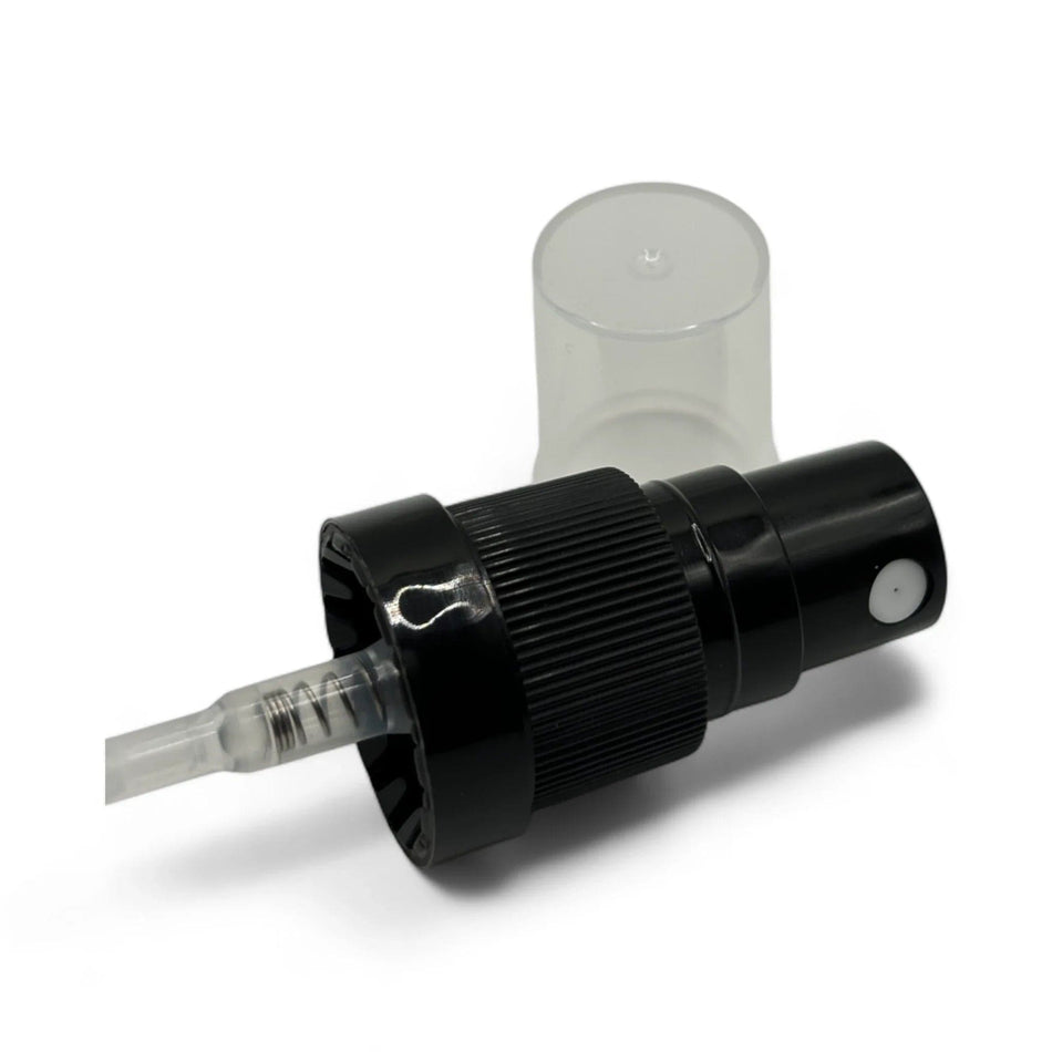100ml Frosted Clear Glass Dropper Bottle with Black TE Atomiser - Pack of 12