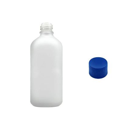 100ml Frosted Clear Glass Dropper Bottle with Blue PP Wadded Cap DIN 18mm