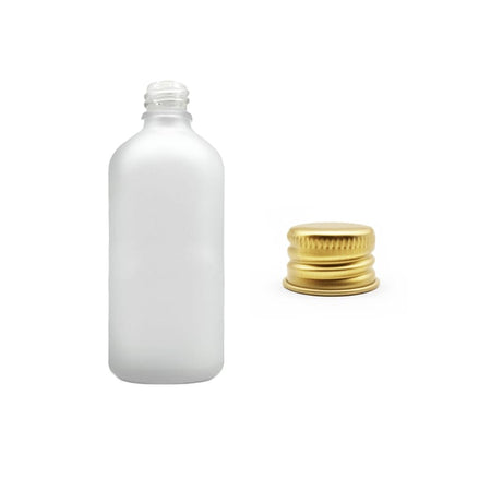 100ml Frosted Clear Glass Dropper Bottle with Gold Aluminium Cap