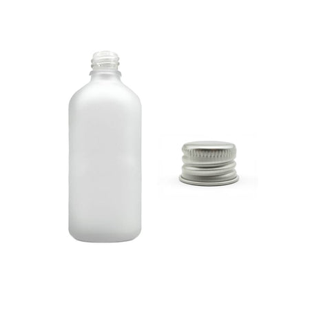 100ml Frosted Clear Glass Dropper Bottle with Silver Aluminium Cap