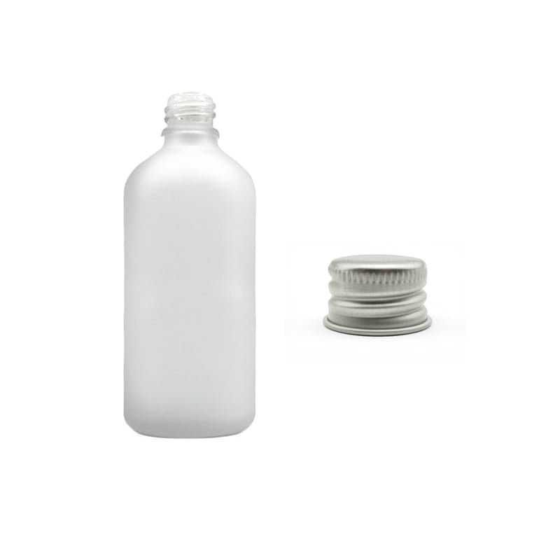 100ml Frosted Clear Glass Dropper Bottle with Silver Aluminium Cap