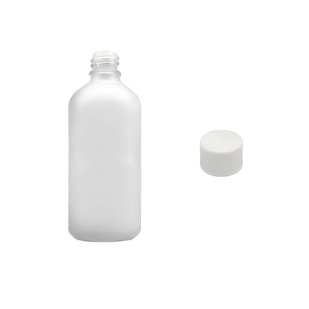 100ml Frosted Clear Glass Dropper Bottle with White PP Wadded Cap DIN 18mm