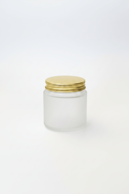 100ml Frosted Clear Glass Jar with Gold Aluminium Lid