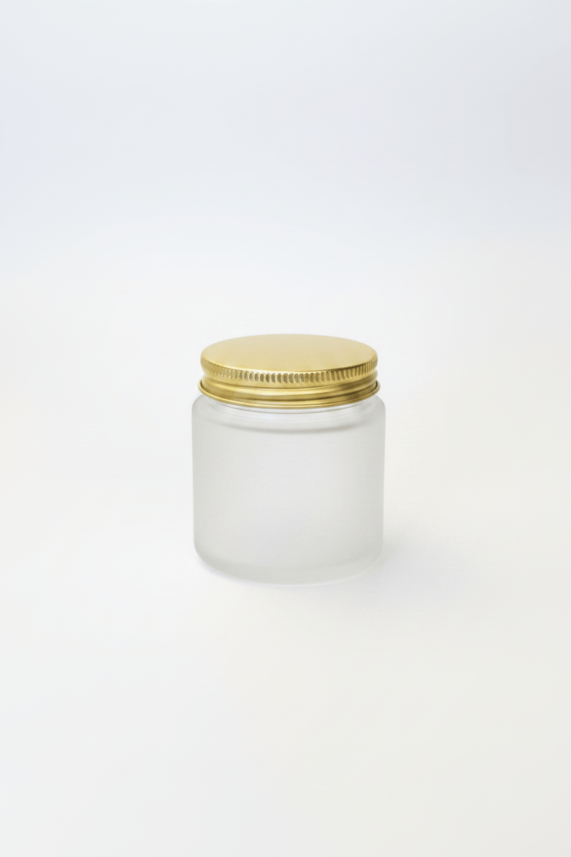 100ml Frosted Clear Glass Jar with Gold Aluminium Lid