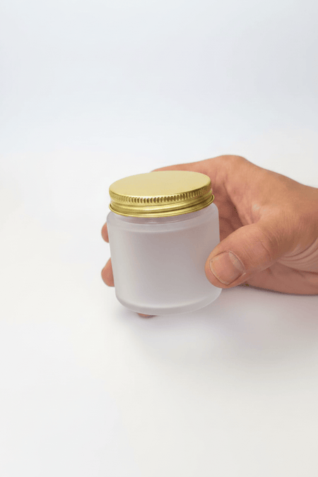 100ml Frosted Clear Glass Jar with Gold Aluminium Lid